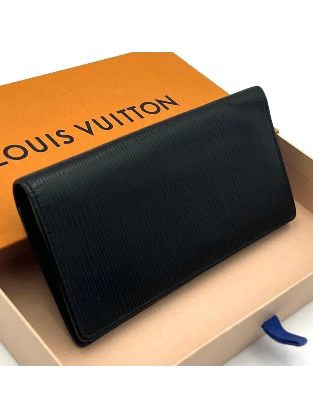 Louis Vuitton Epi Portefeuille Brazza Wallet Black Business